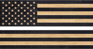 EMS thin white line charred wood american flag