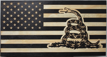Load image into Gallery viewer, The Gadsden flag engraved onto the American flag