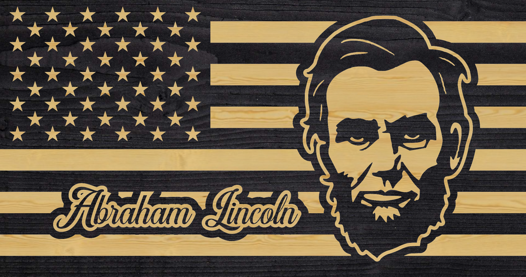 Abe Lincoln US flag, abraham lincoln american flag, charred US flag