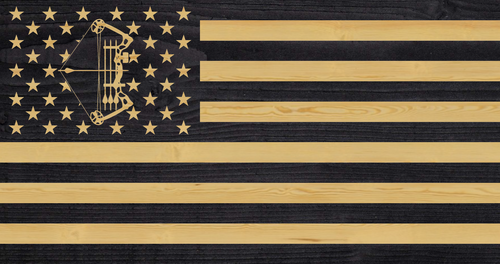 Bow Hunter Union flag, rustic wood flag, hunter flag