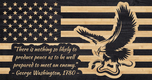 Eagle and George Washington quote on the American Flag