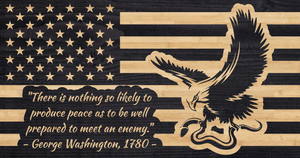 Eagle and George Washington quote on the American Flag