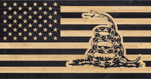 Load image into Gallery viewer, The Gadsden flag engraved onto the American flag