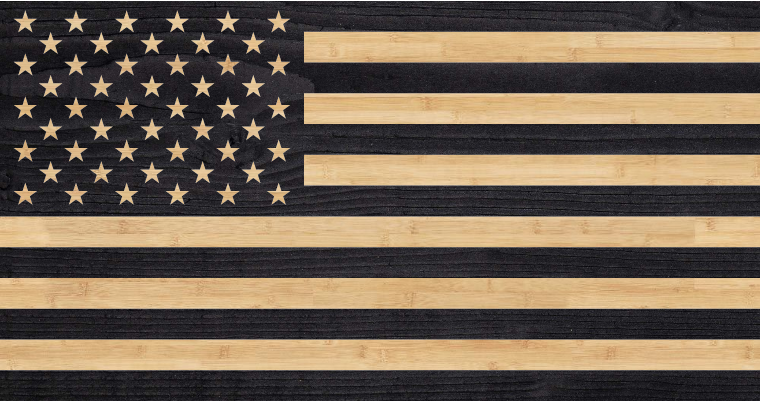 custom charred wood American flag, wood flag made in USA