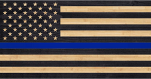 Load image into Gallery viewer, law enforcement police thin blue line charred wood american flag