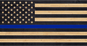 law enforcement police thin blue line charred wood american flag