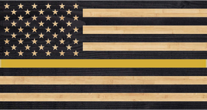dispatch and dispatcher thin gold line charred wood american flag