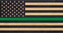 Load image into Gallery viewer, armed forces federal agents thin green line charred wood american flag