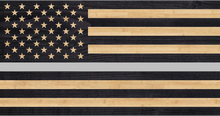 Load image into Gallery viewer, corrections thin silver line charred wood american flag